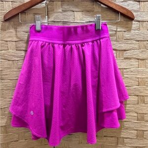 Lululemon Court Rival Perforated HR Skirt Long Size 0 Purple Highlight